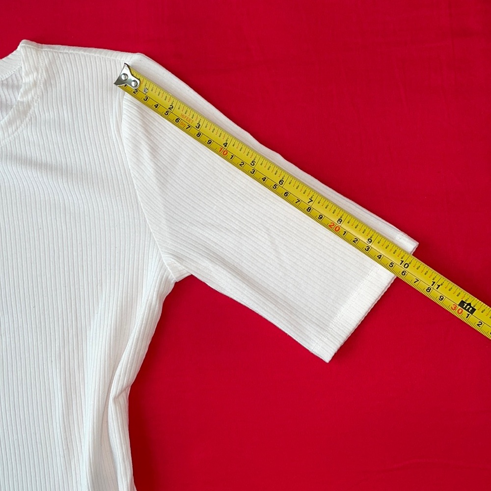 Garage White Ribbed T-Shirt Size Small - Picture 5 of 8